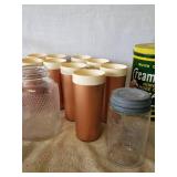 Vintage Krumkake, Jars, Vintage Creamettes Tin, Thermo-Serv Glasses and more