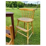Lot of Vintage Childrens Chairs Side Table and Spinning Storage