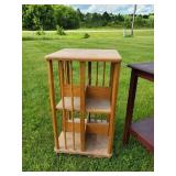 Lot of Vintage Childrens Chairs Side Table and Spinning Storage