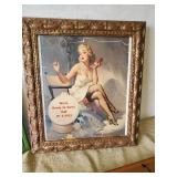 Framed Elvgrin Advertisement, Vintage Anglers Décor, and Vintage Steam and Chaff Wooden Décor