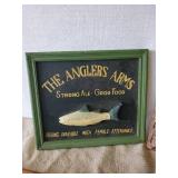 Framed Elvgrin Advertisement, Vintage Anglers Décor, and Vintage Steam and Chaff Wooden Décor