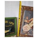 Framed Elvgrin Advertisement, Vintage Anglers Décor, and Vintage Steam and Chaff Wooden Décor