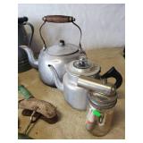 Lot of Misc Vintage Kitchen Items.  LARGE Enamelware Bath Canner, Roasting Pan, Coffee Pots and much more