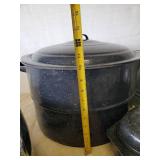 Lot of Misc Vintage Kitchen Items.  LARGE Enamelware Bath Canner, Roasting Pan, Coffee Pots and much more