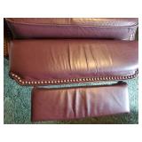 Gorgeous Vintage Barcalounger Reclining Chair. Notice the Wooden Carved Claw Foot Legs and Awesome Classy Studded Seams and Beautiful Red Leather.  This is a gorgeous Chair that Sells for over $1500