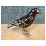 2 Folk Art Ceramic Crows