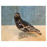 2 Folk Art Ceramic Crows