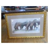 Horses in the Snow Framed Print