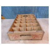 Vintage 7-Up Wooden Crate with Bottles