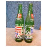 Vintage 7-Up Wooden Crate with Bottles