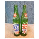Vintage 7-Up Wooden Crate with Bottles
