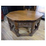 Feudal Oak Jamestown Octagon Wood Coffee Table