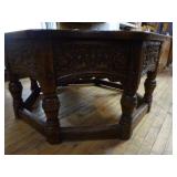 Feudal Oak Jamestown Octagon Wood Coffee Table