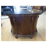 Ornate Wooden Carved Bar with 2 Bar Stools