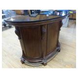 Ornate Wooden Carved Bar with 2 Bar Stools