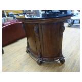 Ornate Wooden Carved Bar with 2 Bar Stools