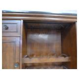 Ornate Wooden Carved Bar with 2 Bar Stools