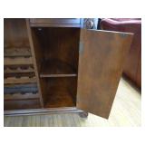 Ornate Wooden Carved Bar with 2 Bar Stools