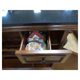 Ornate Wooden Carved Bar with 2 Bar Stools