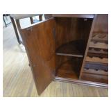 Ornate Wooden Carved Bar with 2 Bar Stools