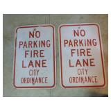 2 No Parking Signs