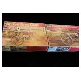 2 Vintage Life Like Hobby Model Kits Gatling Gun and Revolutionary War Cannon
