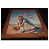 Framed New York Yankee Lou Gehrig Baseball Hall of Fame Print