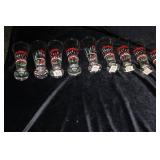 9 Budweiser Christmas Clydesdale Pilsner glasses