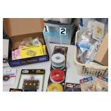 Large Bin of Train Electronics 3 Transformers Switches, wire, Joiners lights and more