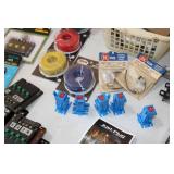 Large Bin of Train Electronics 3 Transformers Switches, wire, Joiners lights and more