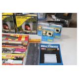 Bin of HO Road items Tunnel Portal Bridges, Abutment, Guardrails & More