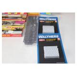 Bin of HO Road items Tunnel Portal Bridges, Abutment, Guardrails & More