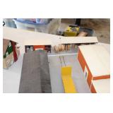 Bin of HO Buildings - Lumberyard, Houses and vehicles