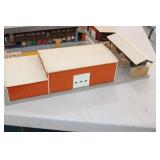 Bin of HO Buildings - Lumberyard, Houses and vehicles