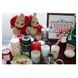 Massive Christmas Lot - Candles, Knick Knacks Towels trays Bears and More