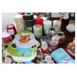Massive Christmas Lot - Candles, Knick Knacks Towels trays Bears and More