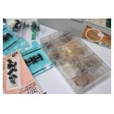 Huge Lot of Train parts, Trucks, Connectors, Tools, Scale Ruler, Couplers and more