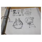 Book of Rubber Silicone Stamps Crafting Motorcycles Flowers Jars sharks, Blender Light Bulbs and more!