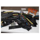 Bin of Slot Car AFX Track and accessories Lap Counter, Controllers