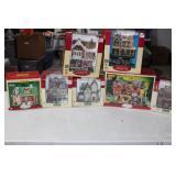 Lemax Christmas Village Music Store Hidden Pines Cabin Porcelain Lighted House  Tinkertown Toy Factory and more