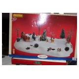 Christmas Dept 56 Lemax KJOY Radio, Loading the Sleigh, Photo With Santa, Animated Tree Lot, Ice Skating Plaza +