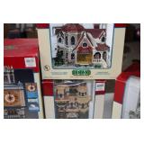 7 pc Collection Lemax Christmas Town Hall Clock Tower Warming Hut and more
