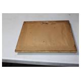 2 Victorian Era Paintings on Silk with Gilded Bubble Glass Frame