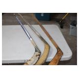 Collection of Vintage Hockey Sticks