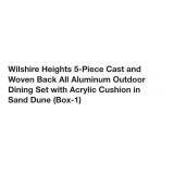 *NEW* Home Decorators Collection- 5-Piece Wilshire Heights Cushioned Cast and Woven Back All Aluminum Outdoor Dining Set with SunBrella Bliss Sand Cushion