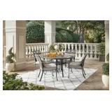 *NEW* Home Decorators Collection- 5-Piece Wilshire Heights Cushioned Cast and Woven Back All Aluminum Outdoor Dining Set with SunBrella Bliss Sand Cushion