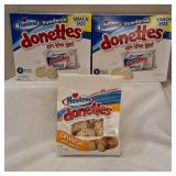 HOSTESS -Donettes | (2) Boxes Powdered on the go Snack Size & (1) Bag  Crunch Mini Donuts