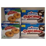 HOSTESS Snacks | (2) Boxes JUMBO Donettes & (2) Boxes Hostess Cupcakes