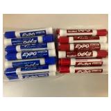 Blue and Burgundy Dry Erase Markers