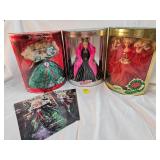 3 SPECIAL EDITION HOLIDAY BARBIES
